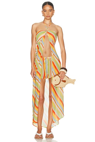 Solid & Striped The Maggie Top in Green,Orange