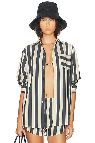 Solid & Striped The Avril Button Down Shirt in Black & White