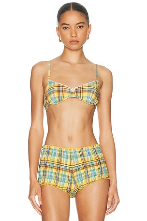 Solid & Striped The Daphne Bikini Top in Yellow,Green