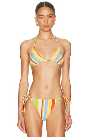 Solid & Striped The Iris Bikini Top in Blue,Orange