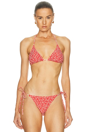 Solid & Striped The Ines Bikini Top in Red