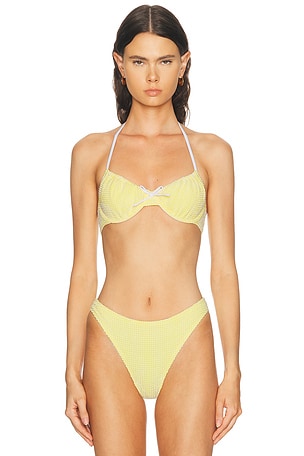 Solid & Striped The Lolita Bikini Top in Yellow
