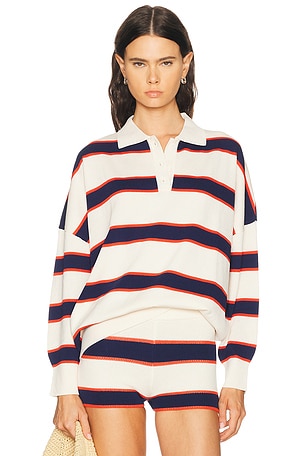 SEROYA Taby Sweater in Cream,Navy