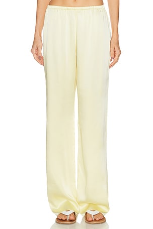SEROYA Lillian Satin Pant in Yellow