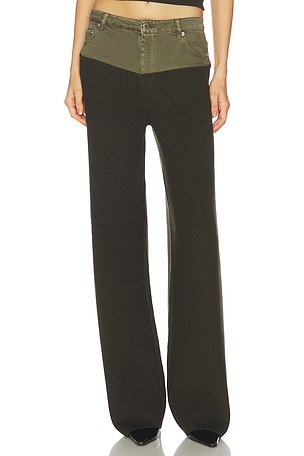 R13 Wide Leg Utility Pant in Olive | FWRD