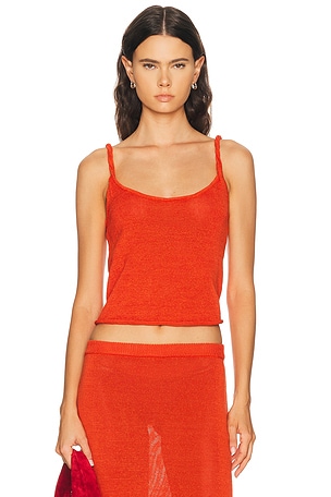 Shushu/Tong Halter Bow Tie Cami Top in Grey | FWRD