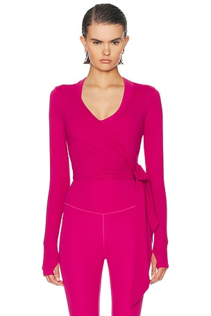 Splits59 Bella Airweight Lite Wrap Top in Pink