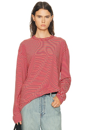 SPRWMN Long Sleeve Oversized Tee in Red