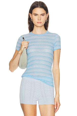 SPRWMN Baby Tee in Teal,Baby Blue