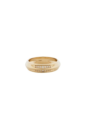 STONE AND STRAND Pave Knife Edge Cigar Band in Metallic Gold