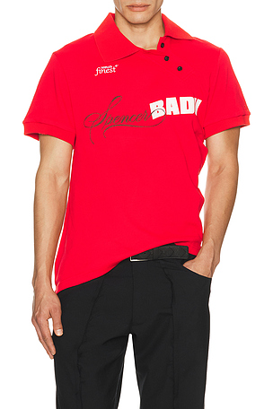Spencer Badu Twisted Polo Jersey in Red