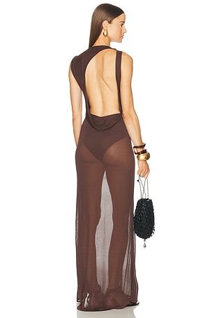 SRG Evan Maxi Dress in Chocolate