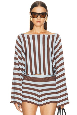 SRG Izabelle Striped Sweater in Brown