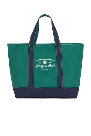 Sporty & Rich Syracuse Two Tone Tote Bag in Green