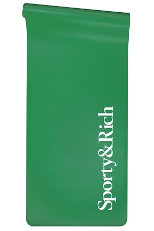 Sporty & Rich Serif Logo Yoga Mat in Green