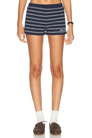 Sporty & Rich Signature Logo Short Short in Navy