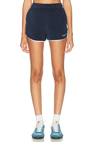Sporty & Rich Signature Logo Terry Short in Navy