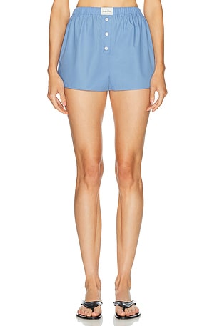 Sporty & Rich Signature Logo Ring Short in Blue