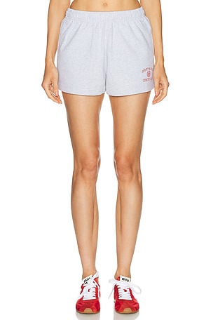 Sporty & Rich Varsity Crest Disco Short in Grey