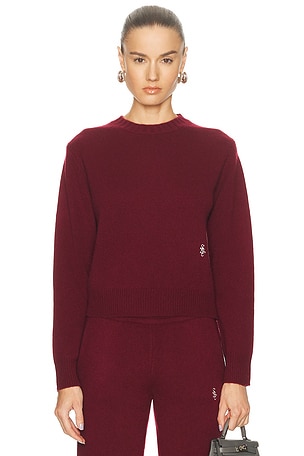 Sporty & Rich Cashmere Sweater in Burgundy
