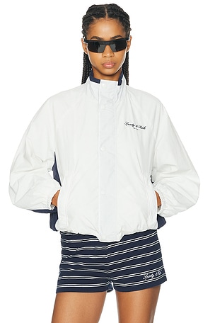 Sporty & Rich Signature NY Contrast Jacket in White