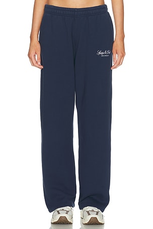 Sporty & Rich Vendome LA Embroidered Wide Sweatpant in Navy