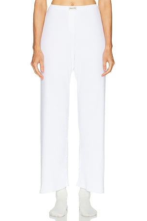 Sporty & Rich Signature Logo Ribbed House Pant in White