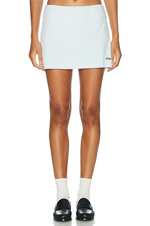 Sporty & Rich Signature Logo Terry Skirt in Baby Blue