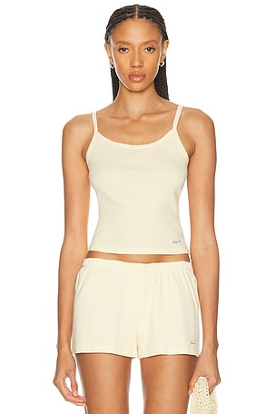 Sporty & Rich Signature Logo House Tank Top in Yellow