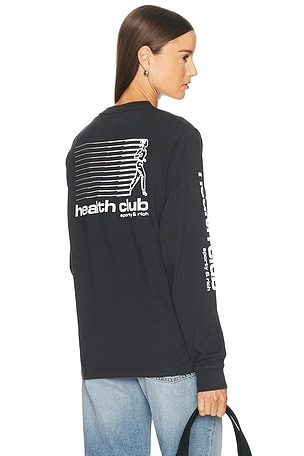 Sporty & Rich Bold Health Longsleeve Tee in Black
