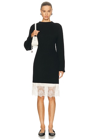 Staud Willow Sweater Dress in Black