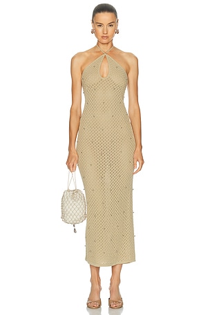 Staud Isola Maxi Dress in Beige