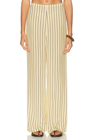 Staud Stroll Silk Pant in Yellow