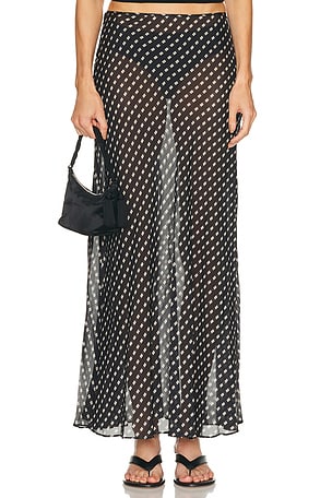 Staud Velma Skirt in Black,White