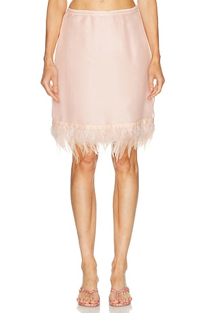 Staud Lark Silk Skirt in Pink