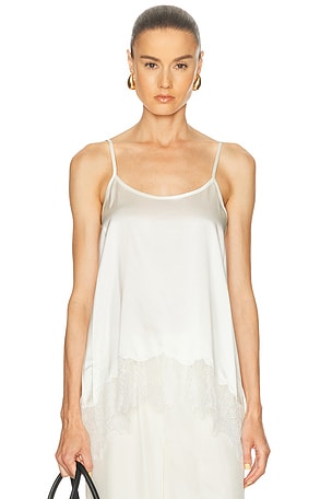 Staud Chloe Silk Cami Top in Ivory