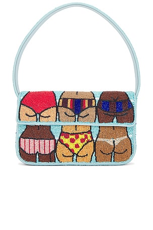 Staud Tommy Beaded Bag in Teal