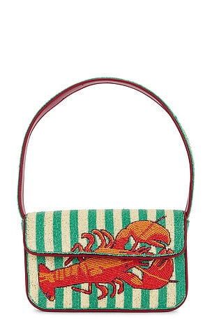 Staud Tommy Beaded Bag in Red,Green