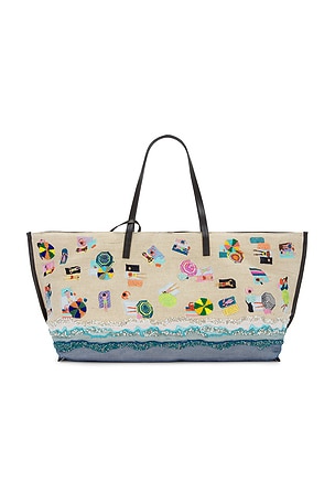 Staud Christos Large Tote Bag in Beige