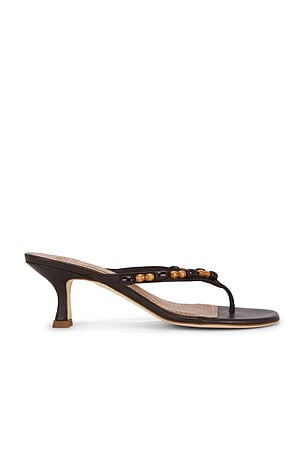 Staud Freja Thong Kitten Heel in Brown