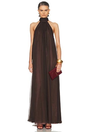 SEV Halter Dress in Chocolate