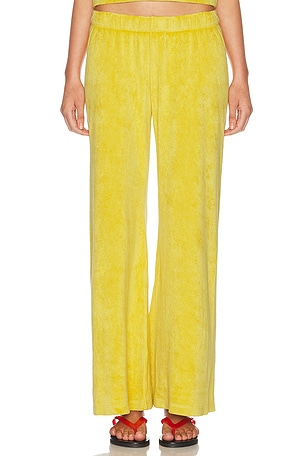 Suzie Kondi Lito Low Rise Terry Flare Pant in Yellow