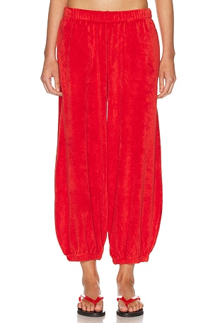Suzie Kondi Paxos Terry Pocket Pant in Red