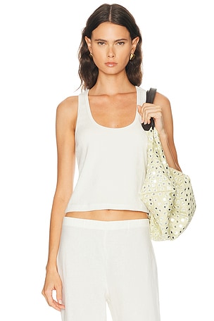Suzie Kondi Tia Racerback Tank Top in Ivory