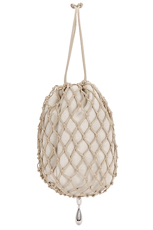Savette Macrame Pouch Bag in Taupe
