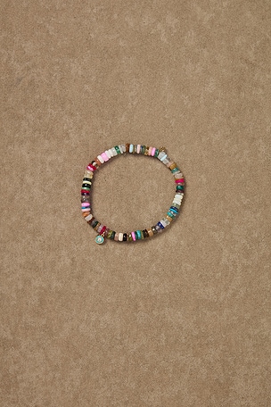 Sydney Evan for FWRD Small Stone Enamel Charm Bracelet in Blue