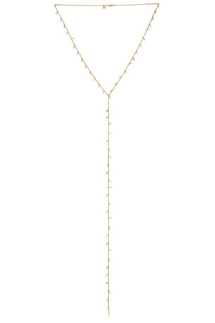 Sydney Evan Small Pave Fringe Y Necklace in Metallic Gold