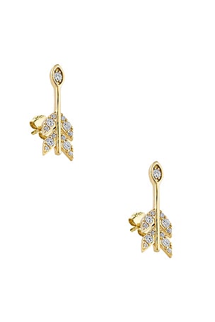 Sydney Evan Marquise Protective Eye Arrow Stud Earrings in Metallic Gold
