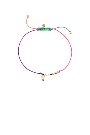 Sydney Evan Double Stone Happy Face Cord Bracelet in Multi