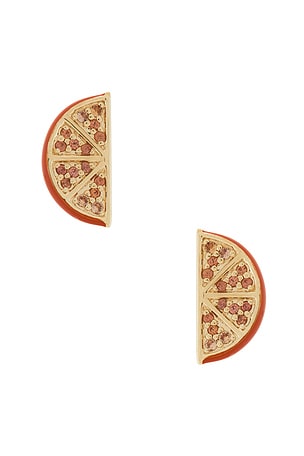 Sydney Evan Orange Slice Stud Earrings in Orange